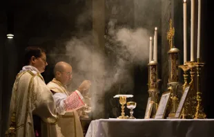Priest celebrating the traditional Latin Mass at the church of St Pancratius, Rome Thoom/Shutterstock